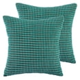 thumbnail image 2 of Transitional Striped Polyester Blend Throw Pillow Covers, 22" x 22", Turquoise, Set of 2, 2 of 5