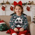thumbnail image 2 of Yuyamidu Panda Sweatshirt Girls 4T 5T Cute Going Out Tops Crewneck Long Sleeve Ruffle Shoulder Pullover Tops Soft Lightweight Playwear Everyday Clothes for School Outdoor Play, 2 of 8