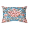 thumbnail image 2 of Pillow Case Plush Pillow Blush Roses on Aqua Case standard size/King size/Queen size Bed Pillow Pillowcases, 2 of 9