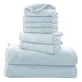 thumbnail image 1 of Juego de toallas Cosy Family de microfibra de 8 piezas (verde azulado claro), 1 of 7