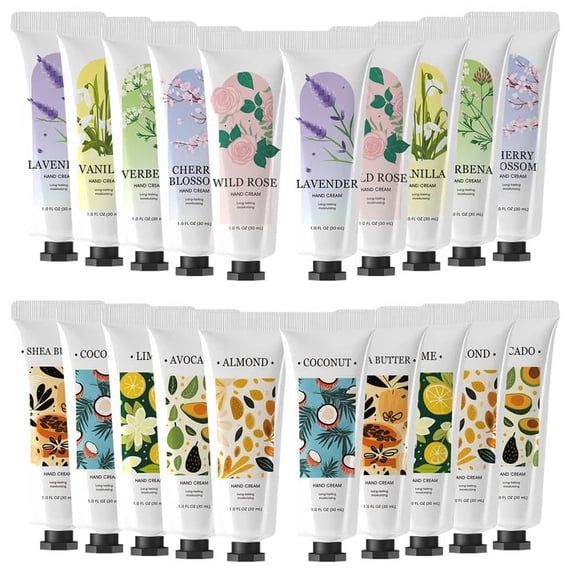 Hand Lotion Bulk Gift Sets for Women, 20 Pack Mini Hand Cream for Moisturizing Easter Basket Stuffers Bridemaids Gifts