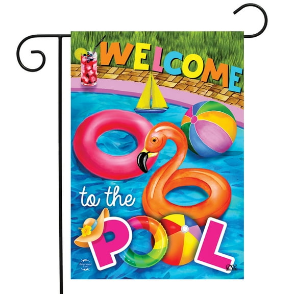 Briarwood Lane Welcome To The Pool Nautical Garden Flag