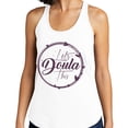 thumbnail image 2 of Let's Doula This Tank Top Fitted Racerback Women's Small White, 2 of 5
