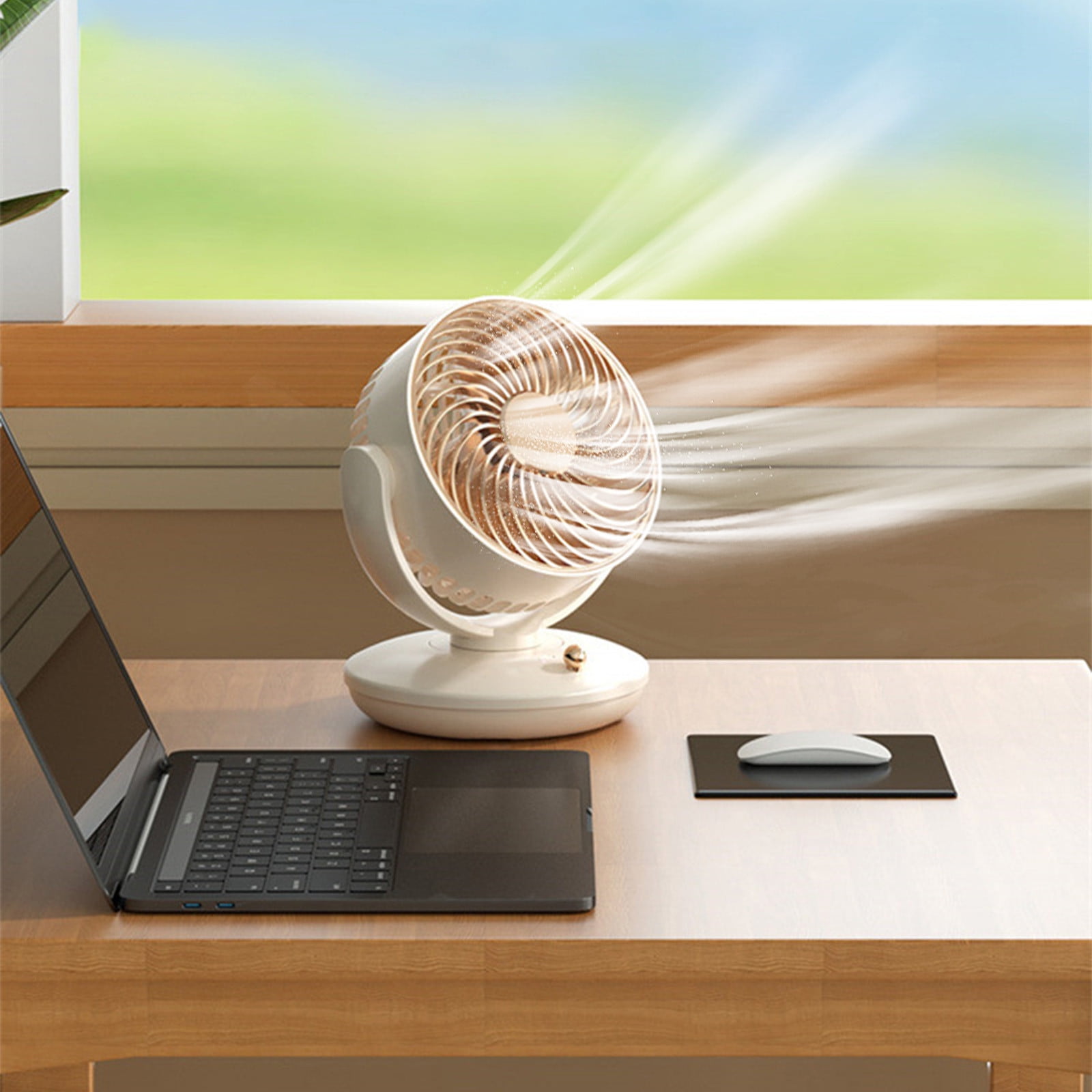 Fan for Bedroom, 7 Inches, Powerful Airflow, Quiet Table Air Circulator Fans for Whole Room, 120° Adjustable Tilt, 3 Speeds, Desktop Fan for Home, Office, Kitchen
