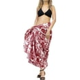 thumbnail image 4 of HAPPY BAY Women's Tie up Beach Sarong Long Pareo Wrap Skirt One Size Red_Q228, 4 of 4