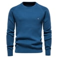 thumbnail image 4 of Suéter de algodón nuevo de otoño e invierno para hombre, suéter a cuadros con base de color sólido para hombre, 4 of 6