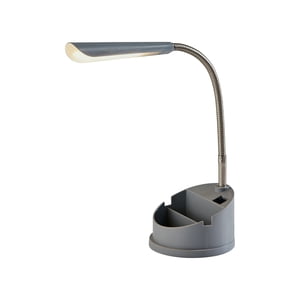 Mainstays Modern Gray LED Desk Organizer Lamp
