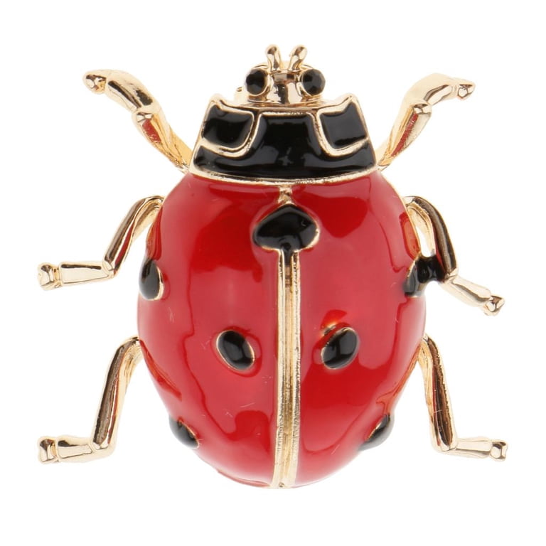 Multi-Color Enamel Beetle Bug Brooch Pin - Green Insect Design, Unisex Fashion Accessory