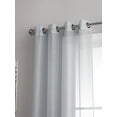 thumbnail image 2 of Grommet Semi-Sheer Curtains - 2 Pieces - Total Size 108 Inch Wide (54 Inch Each Panel) - 63 Inch Long - Panel Beautiful, Elegant, Natural Light Flow, and Durable Material (Silver), 2 of 4
