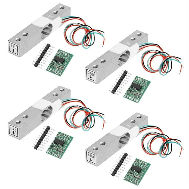 Sensor de Peso de Celda de Carga Digital, 4 Juegos de Celda de Carga de 5 Kg HX711 AD Módulo Amplificador de Peso Sensor de Presión Célula de Carga Ar Duino