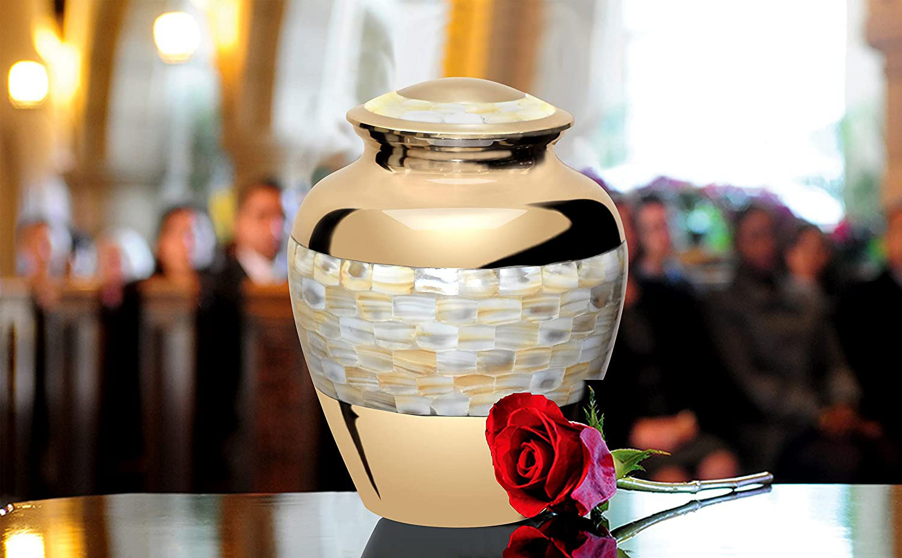 Personalized Urns for Human Ashes, Customized MOP Adult Cremation Urn, Adult Urn with Velvet Bag.