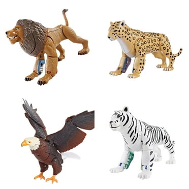 Gazechimp 4 Pcs Animals Figures Toys  Realistic Zoo Animal Figurines Model, Animals Robots Playsets Christmas Birthday Easter Gift Party Supplies for Kids Toddlers