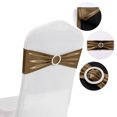 thumbnail image 3 of Bows Stretch Chair Bands with Buckles Elastic Slider Chairs Ties for Wedding Decorations Party Reception Events Banquet Decor（brown）, 3 of 3