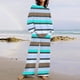 thumbnail image 1 of Puntoco Traje De Pantalón Y top De Cuello Redondo De Manga Larga Con Estampado Informal A Rayas De Verano Para Mujer Azul Cielo L, 1 of 5