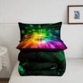 thumbnail image 5 of Erosebridal Futuristic Cubes Bedding Twin Comforter Set,Geometric Plaid Down Comforter,Grid Checkerd Bedding Sets Twin With Comforter,Super Cozy Gradient Bedroom Decoration,Reversible,2-Piece, 5 of 8