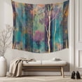 thumbnail image 5 of Forest Oil Painting Large Tapestry for Bedroom Wall Hanging Tapestry, Modern Geometric Abstract Art Ceiling Backdrop Tapestries Poster Blanket Wall Decor for Teens Room Living Room Dorm 85" x 90", 5 of 8
