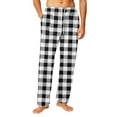 thumbnail image 2 of Havenx Mens Cotton Pajama Pants Plaid Flannel Pajamas Pants 2025 Plus Size Sleeping Pants Elastic Waist Straight-Leg Lightweight Lounge Pants,White L, 2 of 6