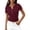7# Wine, variant on Womens Tops Short Sleeve Henley Shirts 2026 Summer Ribbed Slim Fit Basic Casual Tee Blouse Trendy Spring Clothing Light Blue S