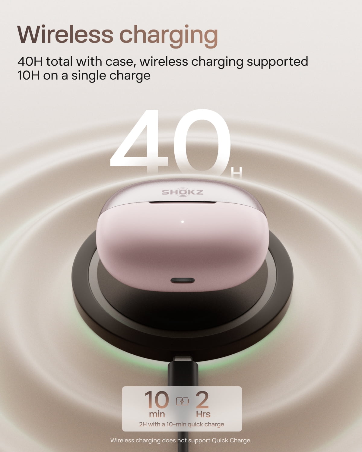SHOKZ OpenDots ONE - Open-Ear Headphones - Wireless Bluetooth Earbuds with Microphone - Secure, Lightweight, Clip-On Fit - Premium Dolby Audio - Water Resistant - Fast Charging