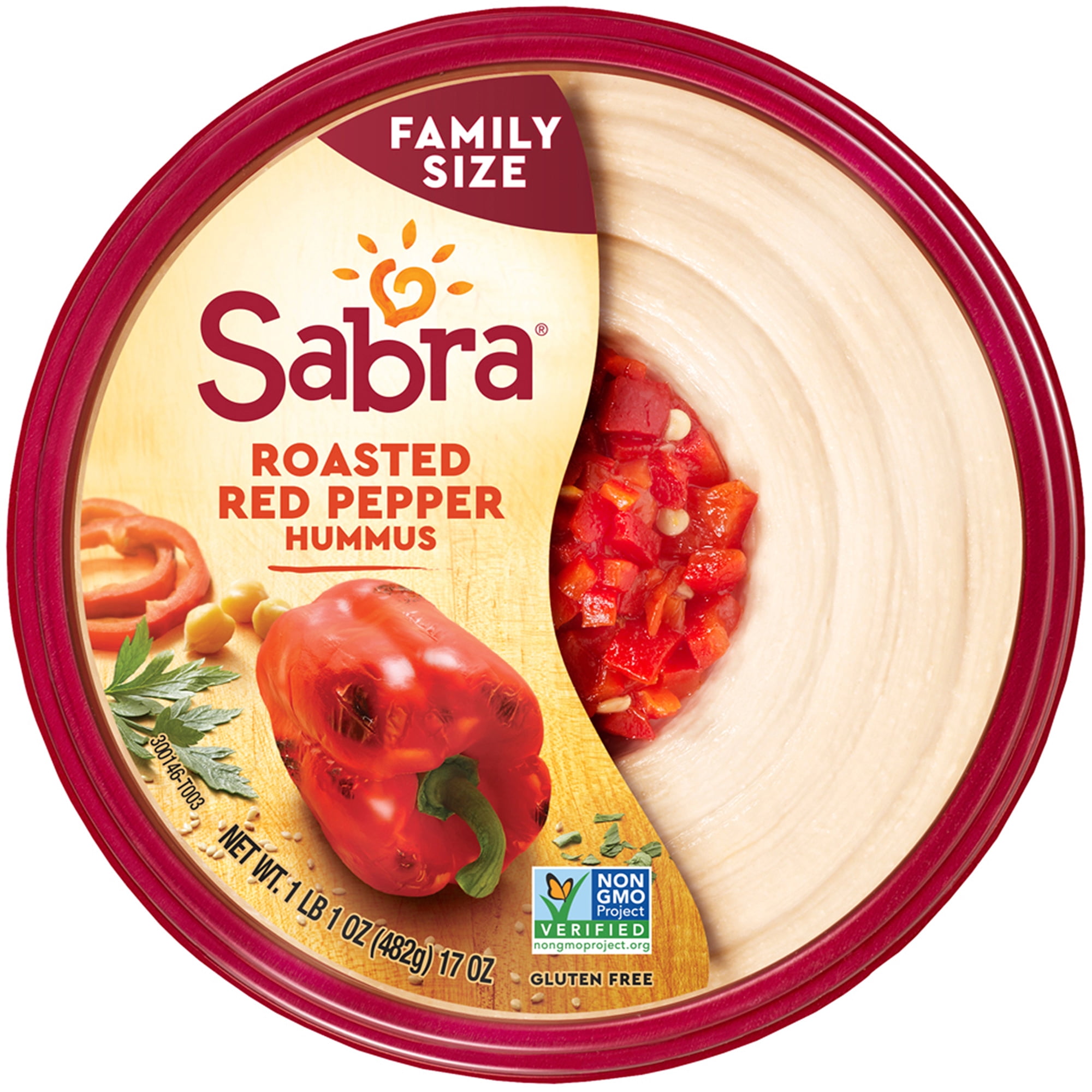 Sabra Roasted Red Pepper Hummus, Family Size, 17 oz