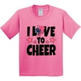 thumbnail image 3 of Inktastic I Love to Cheer with O Being Replaced by Megaphone and Pom Poms Youth T-Shirt, 3 of 5