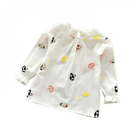 

Toddler Kids Baby Girls Casual Cotton Long Sleeve Blouse T Shirt Tops Clothes