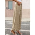 thumbnail image 3 of DOKOTOO Women Wide Leg Jeans High Waisted Stretch Denim Elastic Waist Ruffle Hem Flare Pants Vintage Loose Fit High Rise Baggy Jeans, 3 of 7