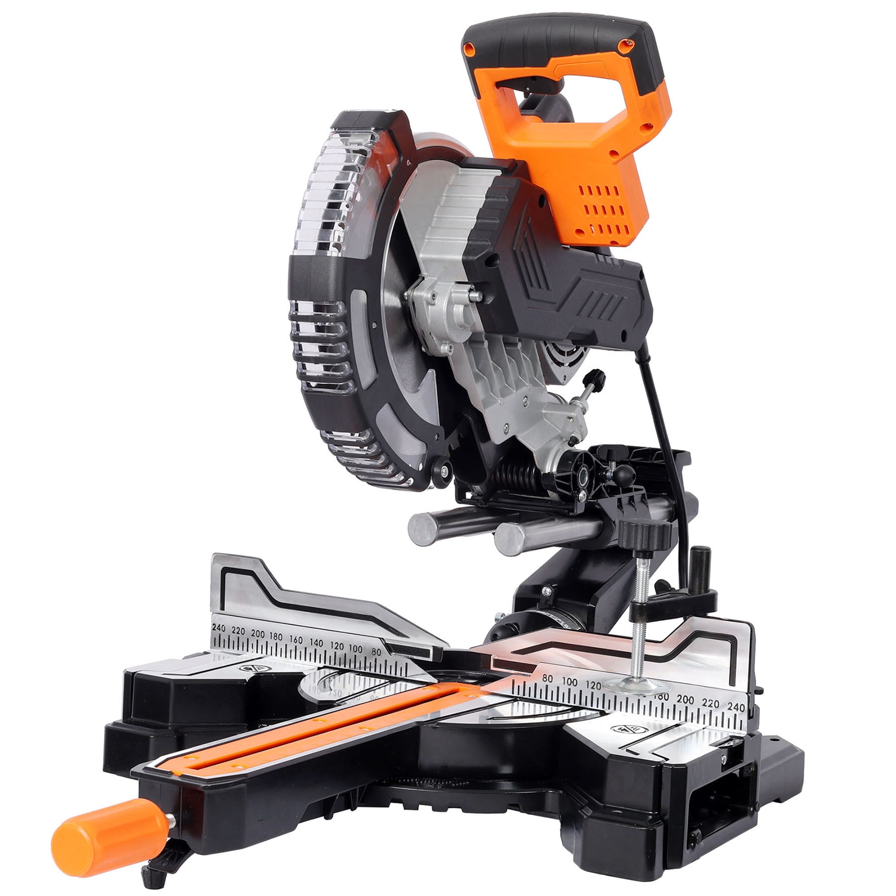 S-HOME 10" Dual Bevel Sliding Miter Saw with LED & Table, 48T, 2-Speed, 15A, 3.5"x13" Cut