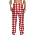 thumbnail image 3 of Xecao Red Checkboard Men's Straight Lounge Pajama Pants: The Ultimate in Comfortable Sleepwear, 3 of 9