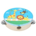 thumbnail image 2 of Cartoon Drum Handheld, Durable Stable Practical Sturdy Kids Hand Drum, Hand-held Home for Classrooms Giraffe, 2 of 7