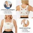 thumbnail image 3 of SwiftWear Front Closure Thin Cup Sports Bra Adjustment Double Layer Yoga Bras Shaping Underwear, White XXL, 3 of 5