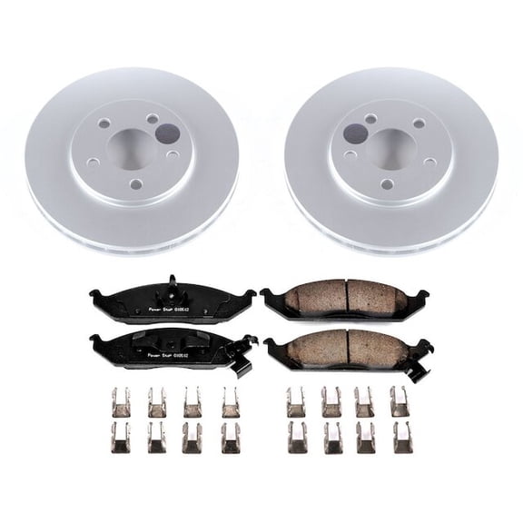 Front Brake Pad and Rotor Kit - Compatible with 1996 - 2000 Chrysler Sebring Convertible 1997 1998 1999