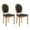 Black, variant on Hassch Velvet Upholstered Dining Side Chairs Set of 2, Luxury French Style Kitchen Chairs with Button-Tufted Backrest, Comfortable Padded Seat, Solid Wood Legs, Nailhead Trim Accents, Beige