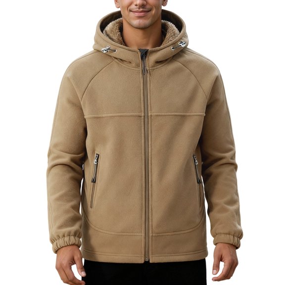 Fgnfyis Jackets for Men Jackets for Outdoor Activities Warm and Cozy Winter Wear Versatile Lightweight Coat for Everyday Use Mens Winter Coats Khaki XXXXXL