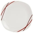 thumbnail image 4 of Tabletops Gallery 12 Piece Adrian White Red Ceramic Dinnerware Set, Soft Square Dinner Plates Dishes Bowls, Service for 4, 4 of 7