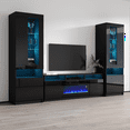 thumbnail image 3 of Electric Fireplace Modern Wall Unit Entertainment Center - Black, 3 of 6