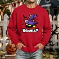 thumbnail image 2 of Halloween Themed Sweatshirt Men Ghost Pumpkin Graphic Casual Long Sleeve Spooky Pullover Sweatshirt New Stylish Comfort Tee Shirts Red XXL, 2 of 5