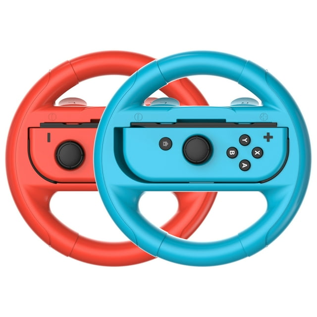 Controlador de volante para Nintendo Switch y Switch modelo OLED (paquete de 2) Volante para Mario Kart, rojo y azul oso de fresa Electrónica