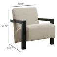 thumbnail image 5 of Fitz Accent Chair, Soft Latte Beige Boucle Cushions, Black Wood Arms, 5 of 5