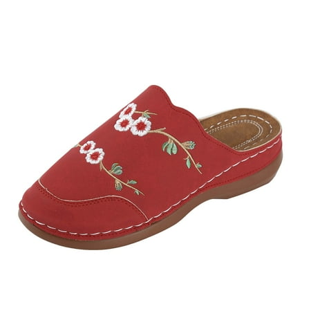 

Xboschi Flat Sandals for Women Platform Sandals Women Embroidered Bao Toe Slippers Women s Large Size Round Toe Bao Toe Wedge Outer Wear Half Mules