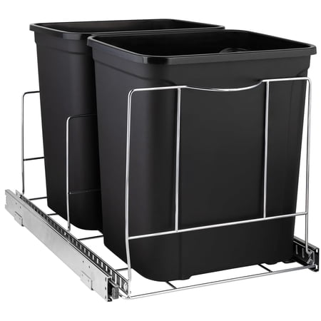 HOLDN' STORAGE Pull Out Trash Can – Heavy Duty Metal Sliding System with 5 Year Limited Warranty -Cans Not Included.
