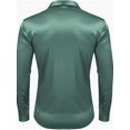 thumbnail image 3 of Men's Luxury Shiny Silk Like Satin Button Up Dress Shirts, 3 of 4