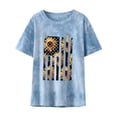 thumbnail image 1 of Tops de Mujer Elegantes Blusas Casuales Camisas Estampado de Moda Cuello Redondo Camiseta de Manga Corta Blusa Suelta Odeerbi  ODB154391, 1 of 8
