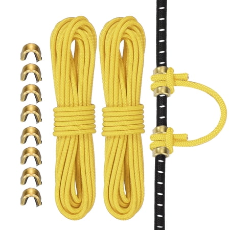 Uxcell Archery D Loop Rope Bow String D Loop Rope with Brass Nock Points 3 ft & 2 Pcs & Yellow -Fitting for (Compound Bow Strings)