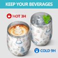 thumbnail image 4 of 12oz Stemless Wine Tumblers Princess Pattern Vacuum Insulated Stainless Steel Travel Tumbler Cups Mug with Lid and Straw for Champaign,Cocktail,Beer with Cleaning Brush, 4 of 5
