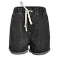 thumbnail image 2 of Aayomet Women's Ripped High Waisted Stretchy Denim Jean Shorts, Gray, XXL, 2 of 5