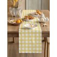 thumbnail image 3 of Yellow Buffalo Plaid Short Table Runner 48 Inches Long,Farmhouse Retro Checked Rustic Cotton Linen Table Runners Dresser Scarves,Fabric Tabletop Scarf Furniture Cover for Home Dinner Party 13"x48", 3 of 9