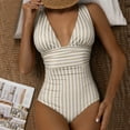 thumbnail image 5 of KDFJPTH Women's One Piece Bathing Suit Beige Tummy Control Monokini L, 5 of 6