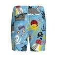 thumbnail image 2 of Lsque Pirate Marine Animals Mens Sleep Pajama Shorts,Short Pajama Pants, Cotton Ultra-Soft Knit-X-Large, 2 of 9