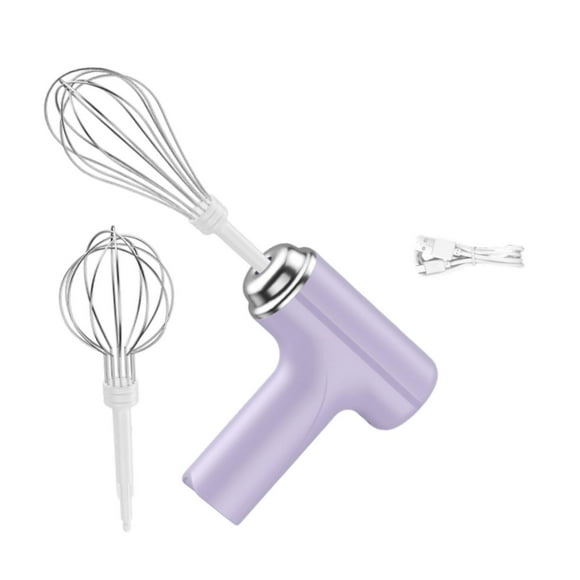 Batidor eléctrico de mano, batidor de huevos inalámbrico, procesador de alimentos, batidor de harina, batidora de mano inalámbrica, batidor de huevos Violeta Doble Cabeza